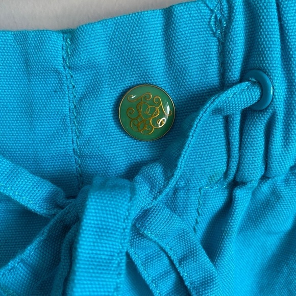 Jessica Simpson Women's Aqua Denim Beach Shorts Elastic Waist Drawstring Size 26 - Picture 3 of 12